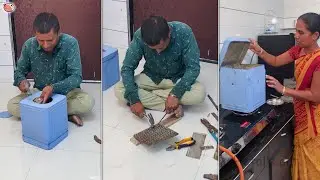 Recycling Oil Tin Make Bati Oven #waste #hack #recycle