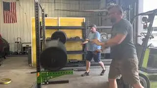 Testing the strength of our at home small squat rack.