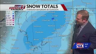 Additional, local snowfall through Saturday