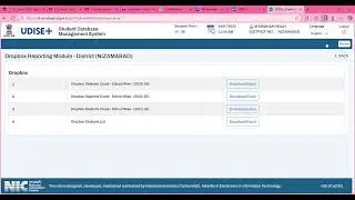 UDISE+ Student Module - DROPBOX student name wise - District Login