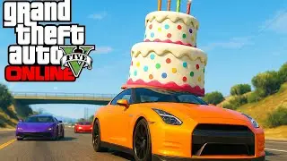 GTA V Online: A CORRIDA do BOLO DO MEU ANIVERSÁRIO!!!