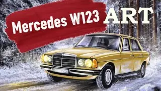 Classic Car Digital Painting - Mercedes-Benz W123