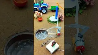 Mini hand pump project water with concrete mixer cow farm diy tractor @diykeepfarm #shorts