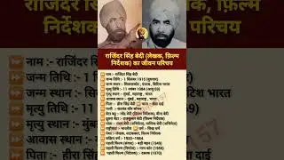 Biography of Rajinder Singh Bedi (Writer, Director) #shorts #rajindersinghbedi #writer #biography...