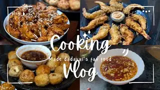 I made Golden fried prawn, Chicken cheese ball and Honey Garlic Chicken for Dadavai ❤️