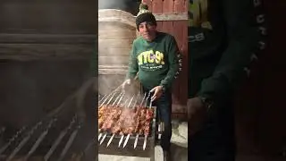 A friend from Australia cooking bbq for my family