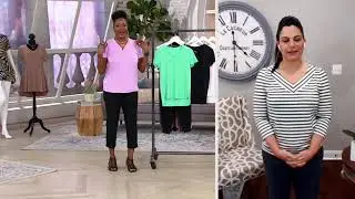 AnyBody Cozy Knit Luxe Short Sleeve V-Neck Tee on QVC