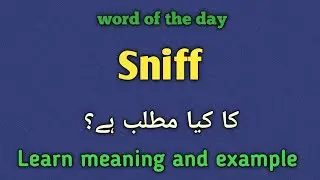 Sniff meaning in urdu |english |sniff ka kia matlab hai 