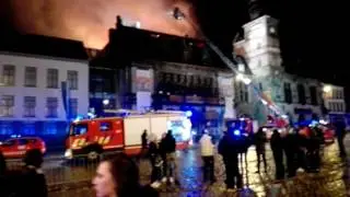Incendie à l hôtel de ville au carnaval de Binche 2017