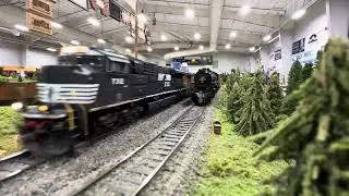 Athearn Genesis NS SD70ACu and ScaleTrains BNSF Dash 9 Pulling HO Scale CP Grain Train
