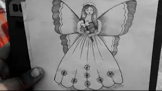 How to draw a Princess Girl  Big wings ll Pencil sketch for beginners