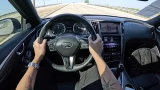 INFINITI Q50 Red Sport 400 2022 года — утренняя поездка от первого лица