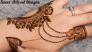 Very easy Very Simple Stylish Mehedi design||Beautiful Back Hand mehndi design||Mehendi ka design 