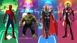 SPIDER MAN vs HULK vs THOR vs IRON MAN | Tiles Hop Vibes