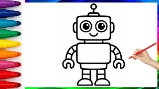 Как нарисовать милого робота | Простой пошаговый урок рисования