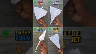 How to fold the 3 types of best paper flying plane , &  homemade origami Paper kunai , #shorts