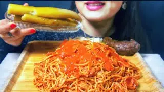 ASMR SPAGHETTI WITH TOMATO SAUCE | Mukbang (Eating Sounds)