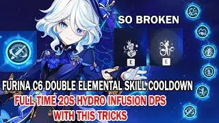 Furina Double Elemental Skill Cooldown Tricks - Full Time 20s Hydro Infusion DPS with C6?