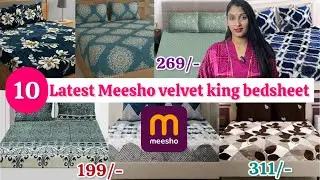 🤩Latest Meesho velvet Bedsheet Haul || king soze bedsheet start ₹199/-😱 #meeshohaul #homedecor 