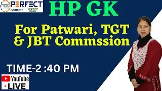 IMPORTANT QUESTION  || HP GK || Patwari and TGT/JBT Commission || Perfect Institute JNR