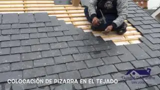 Colocación de pizarra en el tejado