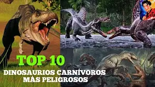 Top 10, Dinosaurios Carn&iacute;voros M&aacute;s Aterradores Y Peligrosos ☠️🥩