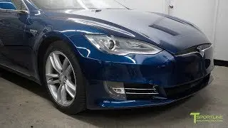 Deep Blue Metallic Model S Refreshed with Front Bumper Refresh Fascia