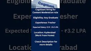 Cognizant Work From Home Jobs|Freshers Eligible | Content Review Jobs | #hiring #work #workfromhome