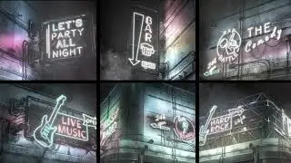 Videohive - Neon Sign Street Lights