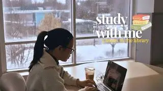 3 Hours Study With Me in the Library ☕️ | Piano Music, Pomodoro 50/10
