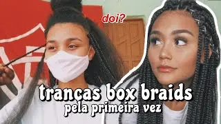 coloquei tranças box braids pela primeira vez (vlog + bate papo) contei tudo 😍