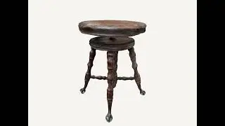 Elegant Wood Piano Swivel Stool with Claw Wood Feet