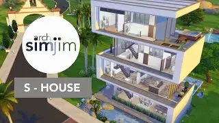 CONCEPT S HOUSE | SIMS 4 SNAKE-LIKE FLOW ARCHITECTURAL FORM | CC | SPEED BUILD