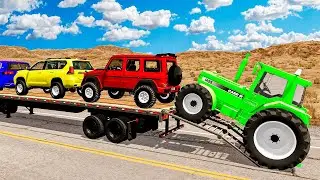 Flatbed Truck McQueen | Transportation Challenge - Pothole vs Car #5 - BeamNG.drive