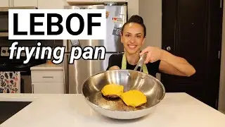 cookin' up VEGAN CHEESEBURGERS with my new LEBOF FRYING PAN! 🍔