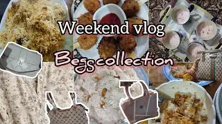 Winter weekend routine vlog|beautiful dress & beg collection