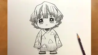 How to Draw Chibi Zenitsu from Demon Slayer || Easy Anime Drawing || Step by Step Tutorial