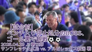 【試合前】ベンチ入り停止処分のBOSS、ゴール裏で観戦⚽⚽ 2025.04.29 J1 第13節 #サンフレッチェ広島 vs. #アルビレックス新潟 戦