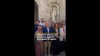 Spanish protesters interrupt silence for Morocco victims | AJ #shorts