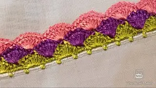 Crochet three colour dupata lace design / Crochet tutorial #147 by @crochetwithshaheen0786