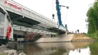 Twee spoorbruggen over de Leie, in Drongen