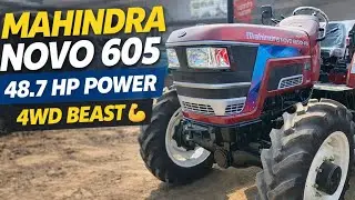 Mahindra Novo 605 DI PS 4WD V1 Tractor Review | 48.7 HP Power | Full Features Hindi