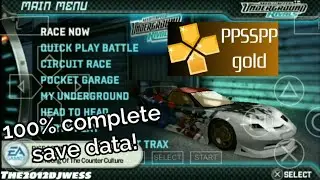 Need for Speed Underground Rivals PPSSPP Gold HD gameplay - 100% complete save data!