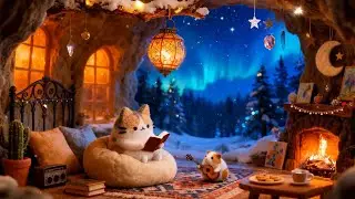 Winter Night in a Warm Cave with Mochi Cat's &ndash; Lofi Jazz Mix to Relax & Dream ✨