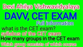 DAVV, CET exam 2021syllabus ||CET exam Full information || admission process 2021|| Devi Ahilya