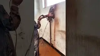 Track mounted portable ring saw #Reinforced concrete wall cutting machine