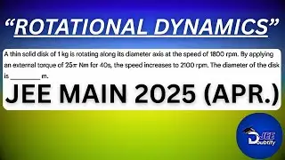 A thin solid disk of 1 kg is rotating along its diameter axis at the speed of 1800...| Doubtify JEE
