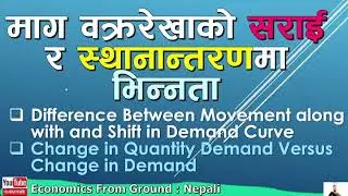 Difference between Movement along with and Shift in Demand Curve| माग रेखाको विचलन र स्थानान्तरण