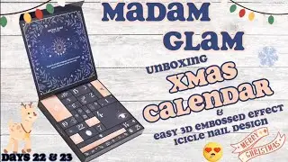 3D EMBOSSED ICICLE EASY BEGINNER NAIL ART DESIGN Day 22 & 23 of Madam Glam Christmas advent calendar