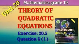 Exercise 20.5 Q6 | New Math class 10 Sindh board | Quadratic Equations @eduworld360